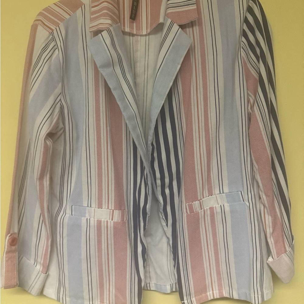 Ash Multicolor Striped Blazer perfect for work casual‎ chic stylish layering
